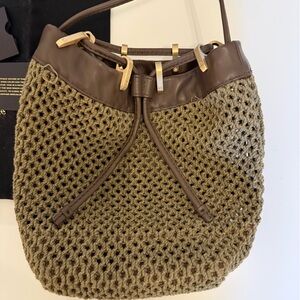 New Rag and Bone Khaki Bet Woven Drawstring Bag